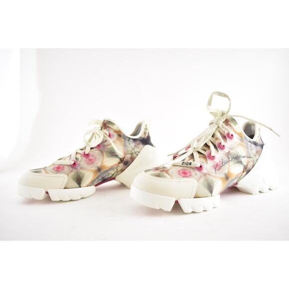 Dior D Connect Kaleidiorscopic Kaleidoscope Lace Up Flat Trainer Sneaker 39.5